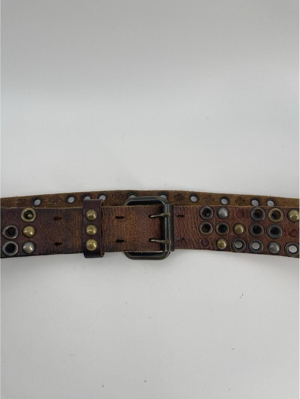 Vintage GAP Brown Leather Studded Belt Men’s Size 38 Double buckle